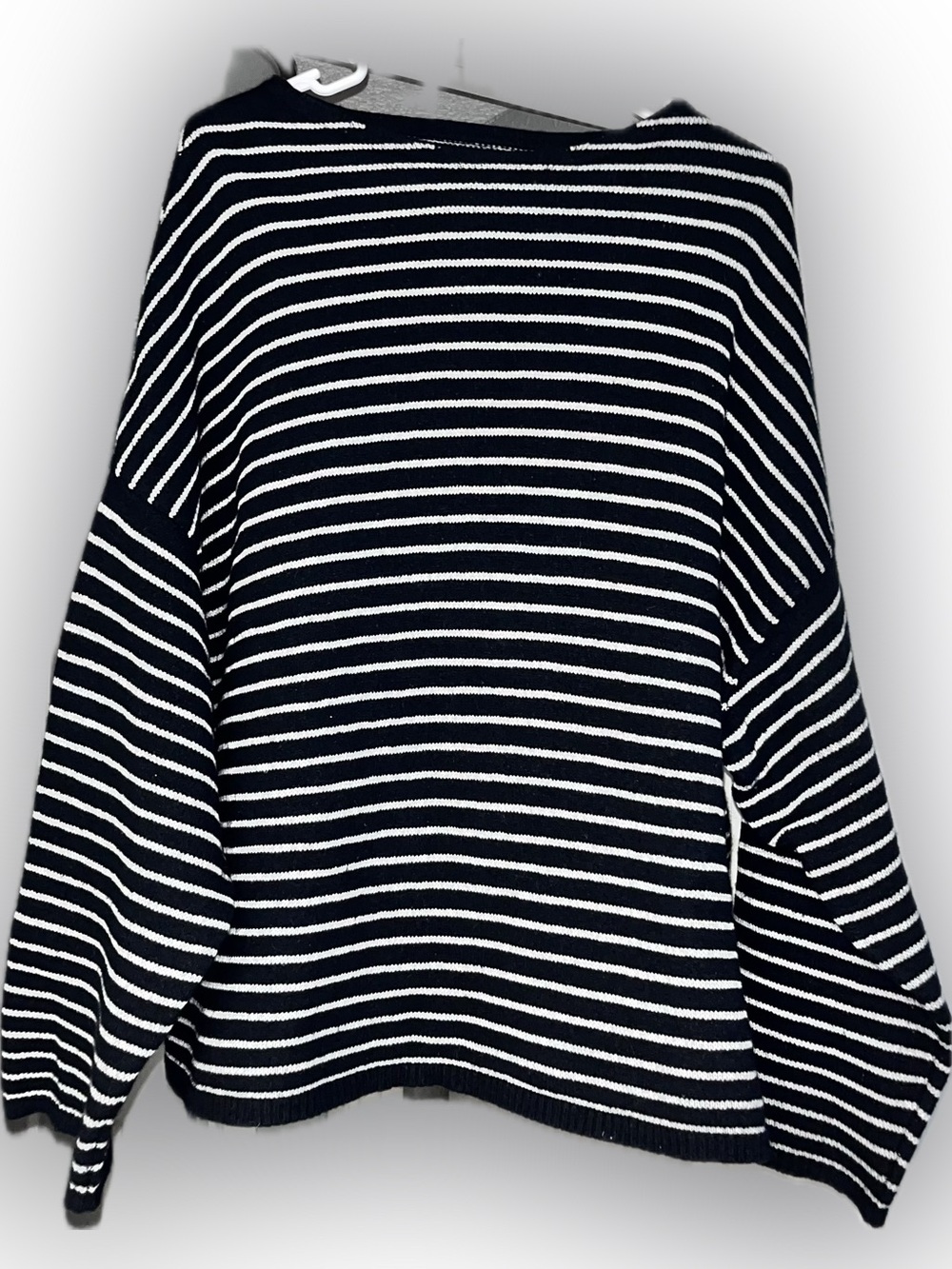 Classic Navy and White Striped oversized unisex lrg all saints boxy fit Sweater